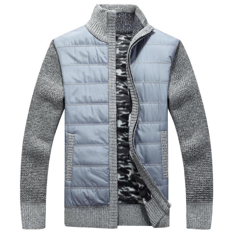 Men's modern quilted jacket with knitted sleeves Lisslune
