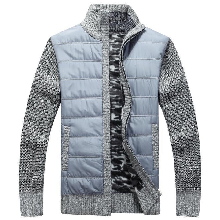 Men's modern quilted jacket with knitted sleeves Lisslune