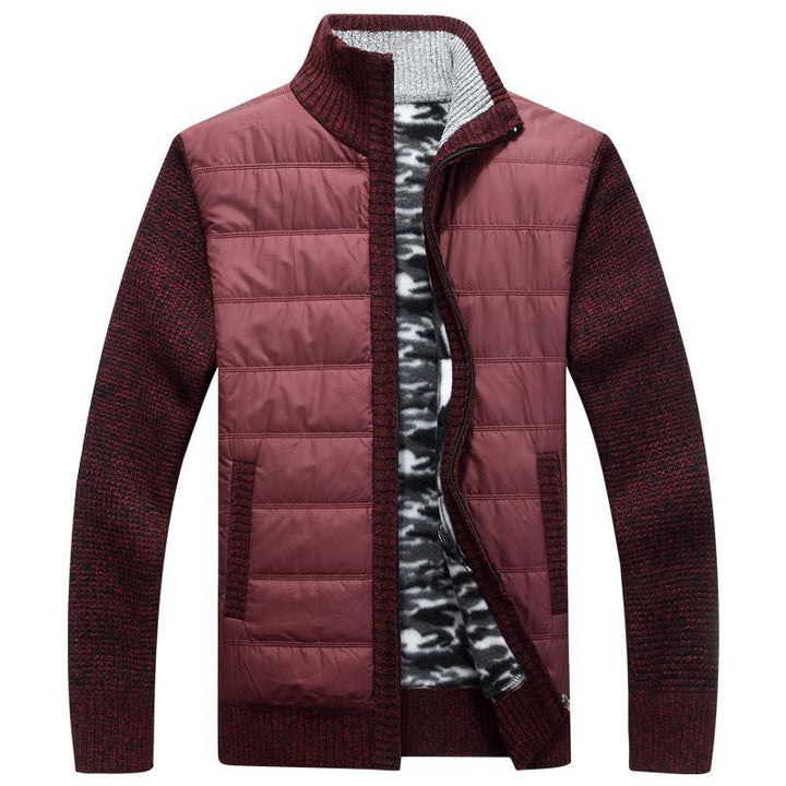 Men's modern quilted jacket with knitted sleeves Lisslune