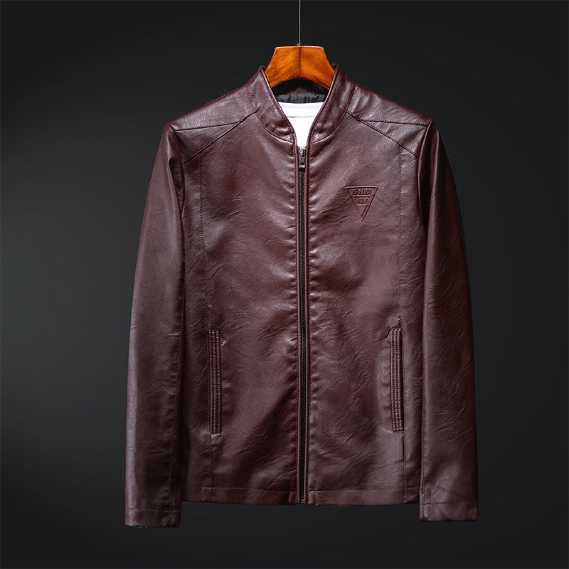 Men's Fashionable Synthetic Leather Jacket with Minimalist Look and Practical Pockets Lisslune