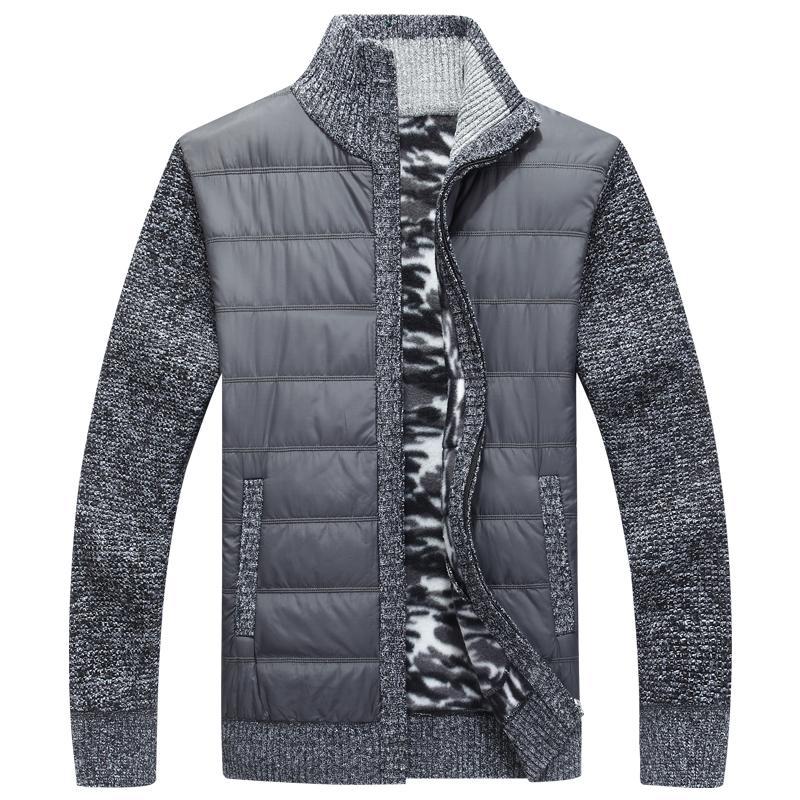 Men's modern quilted jacket with knitted sleeves Lisslune