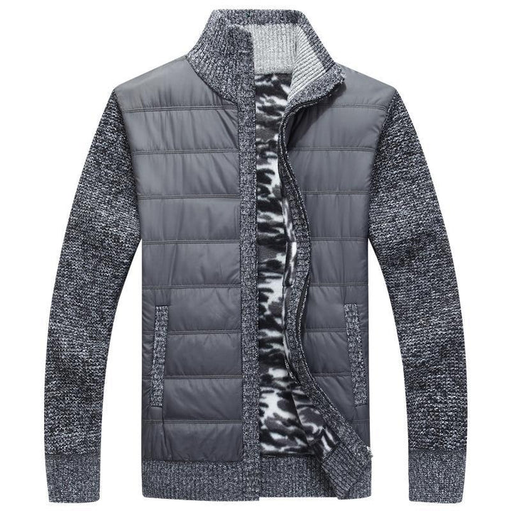 Men's modern quilted jacket with knitted sleeves Lisslune