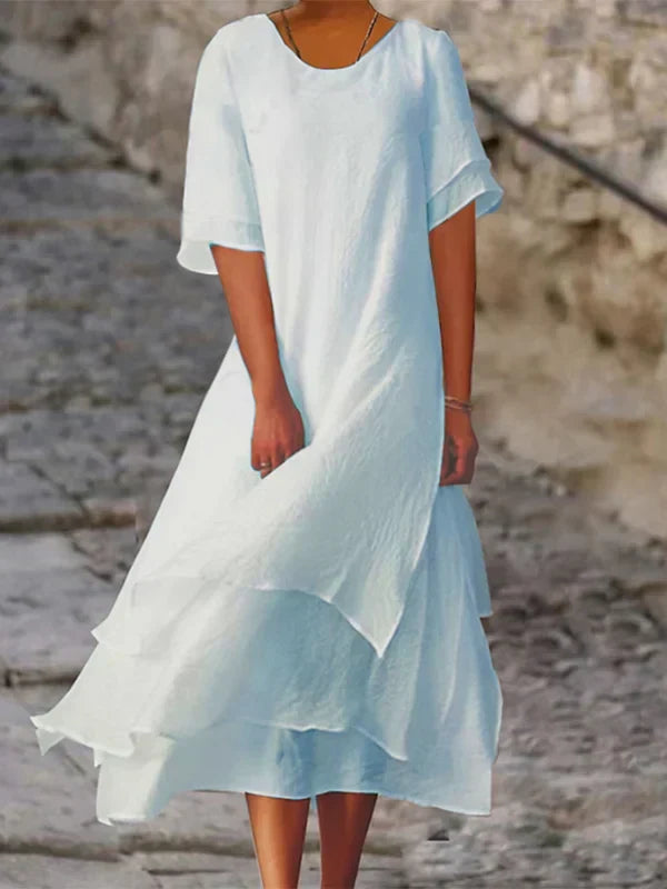 Lisslune | Chic Elegance Block Slit Dress