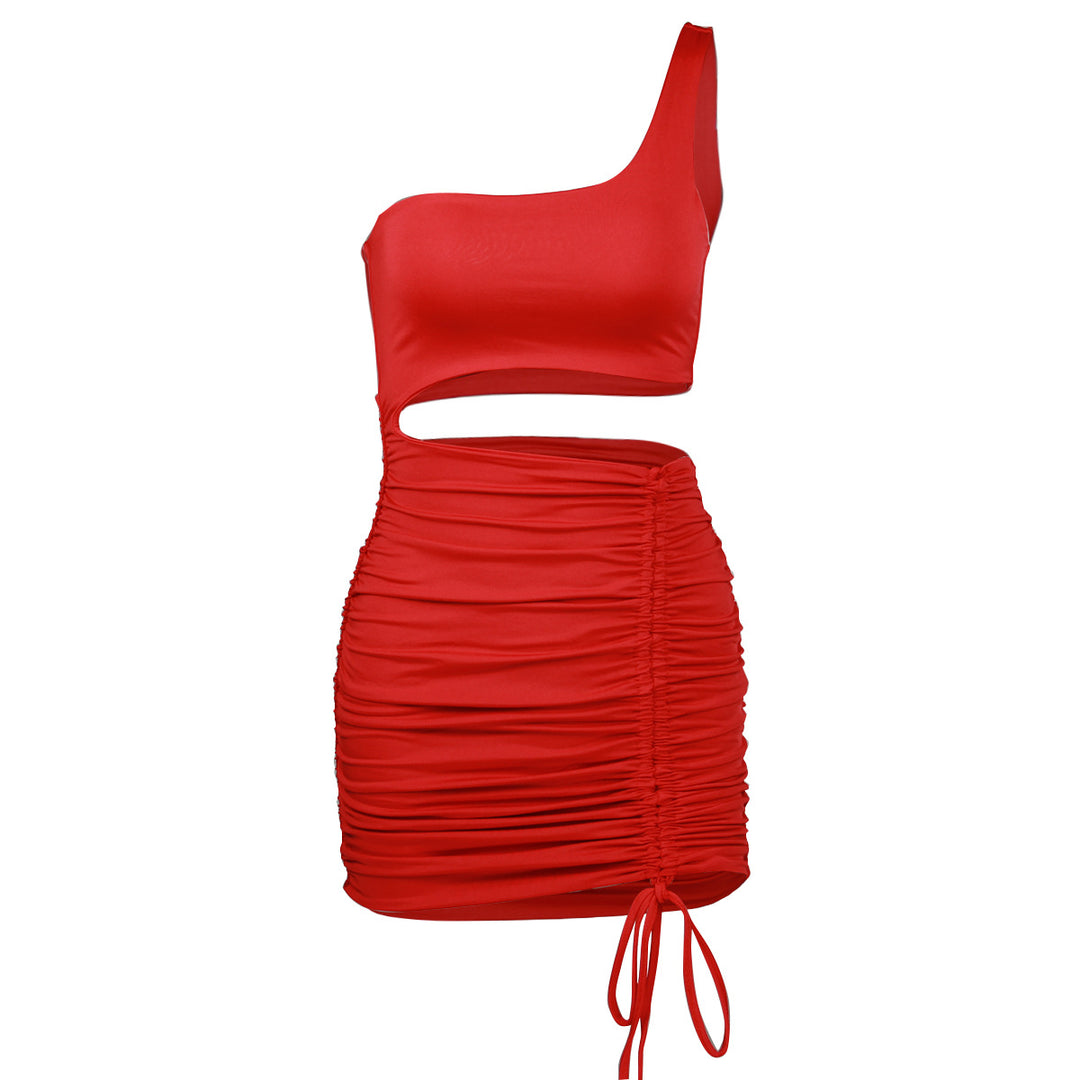 Damen Mini-Kleid mit asymmetrischem Schnitt und raffinierten Raffungselementen Lisslune