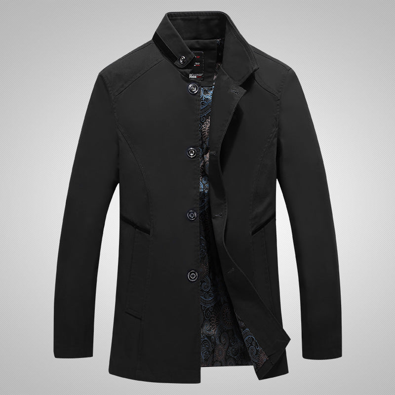 Men's Stylish Transitional Jacket with Elegant Collar and Practical Pockets Lisslune