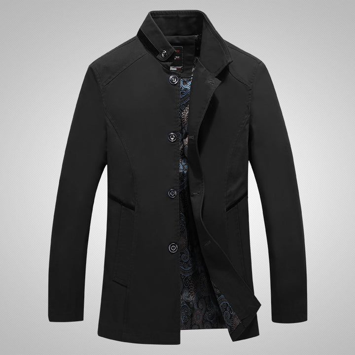 Men's Stylish Transitional Jacket with Elegant Collar and Practical Pockets Lisslune
