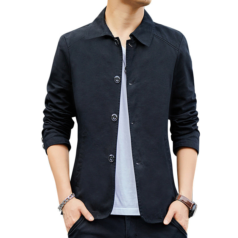 Men's Casual Jacket with Stylish Collar and Practical Buttons Lisslune