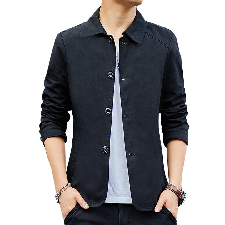 Men's Casual Jacket with Stylish Collar and Practical Buttons Lisslune