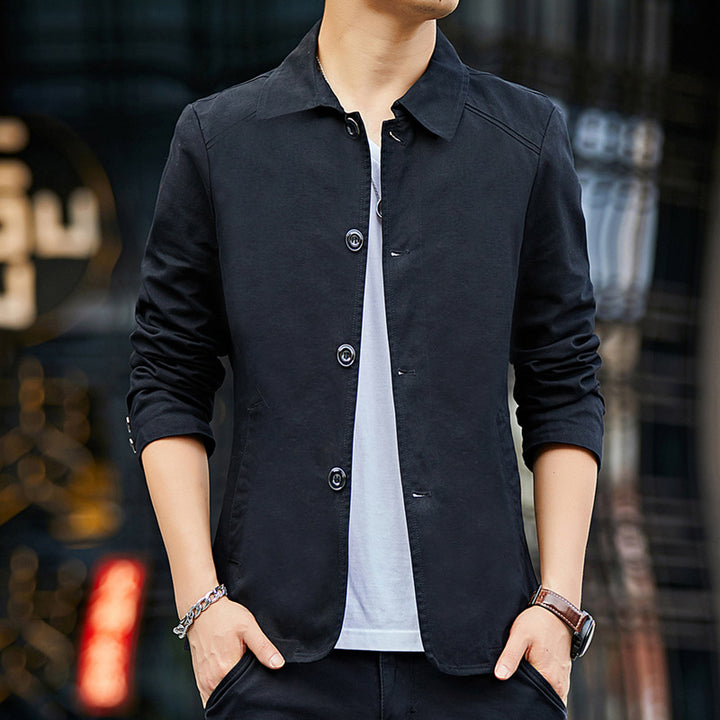 Men's Casual Jacket with Stylish Collar and Practical Buttons Lisslune