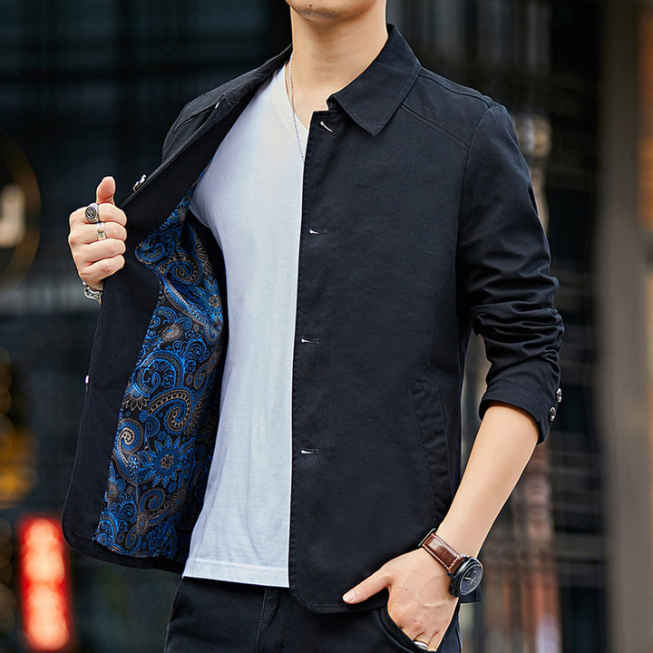 Men's Casual Jacket with Stylish Collar and Practical Buttons Lisslune