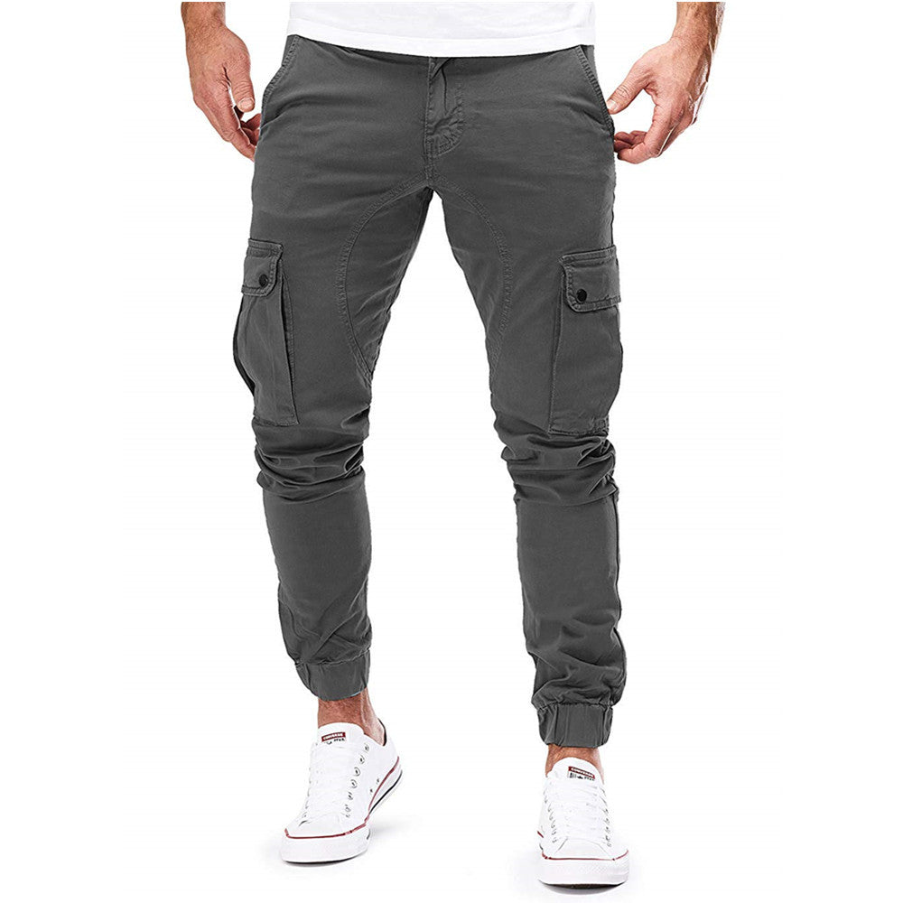 Men's Cargo Pants with Elastic Waistband and Practical Pockets Lisslune