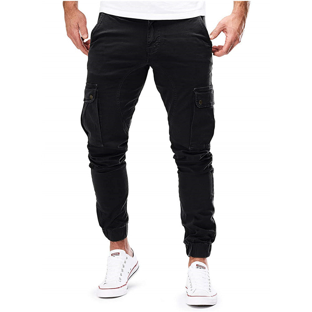 Men's Cargo Pants with Elastic Waistband and Practical Pockets Lisslune