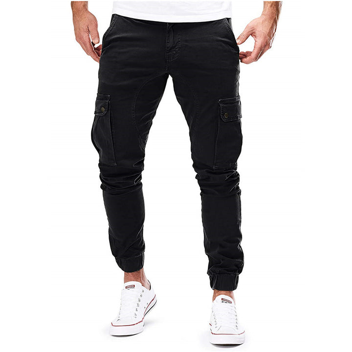Men's Cargo Pants with Elastic Waistband and Practical Pockets Lisslune