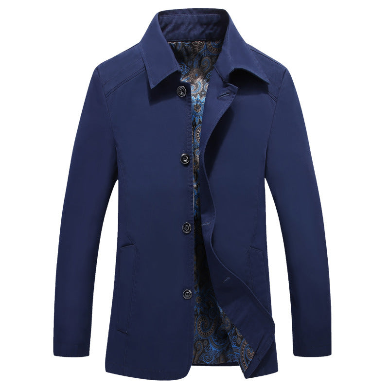 Men's Fashionable Transitional Jacket with Elegant Print In The Lining Lisslune