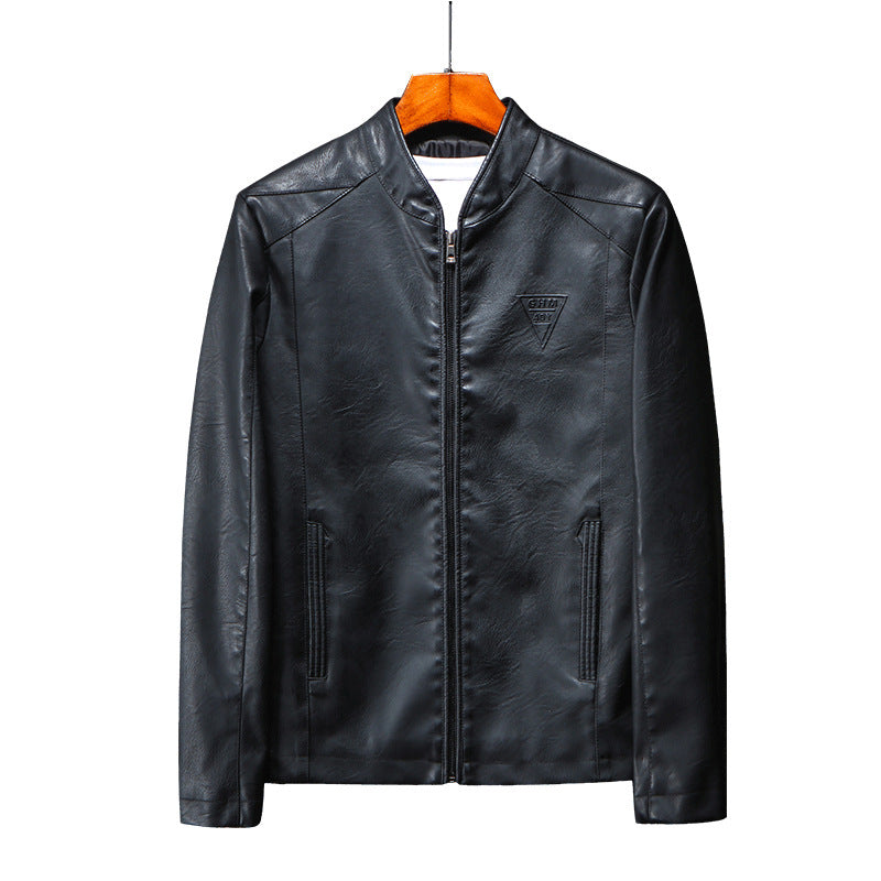 Men's Fashionable Synthetic Leather Jacket with Minimalist Look and Practical Pockets Lisslune