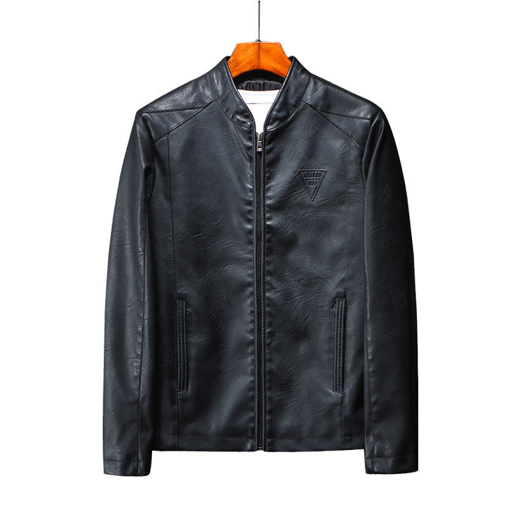 Men's Fashionable Synthetic Leather Jacket with Minimalist Look and Practical Pockets Lisslune