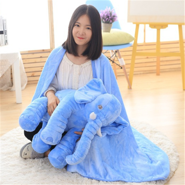 Lisslune | Cuddly Elephant Cushion | Fluffy Soft | Dual Use | Nice Gift