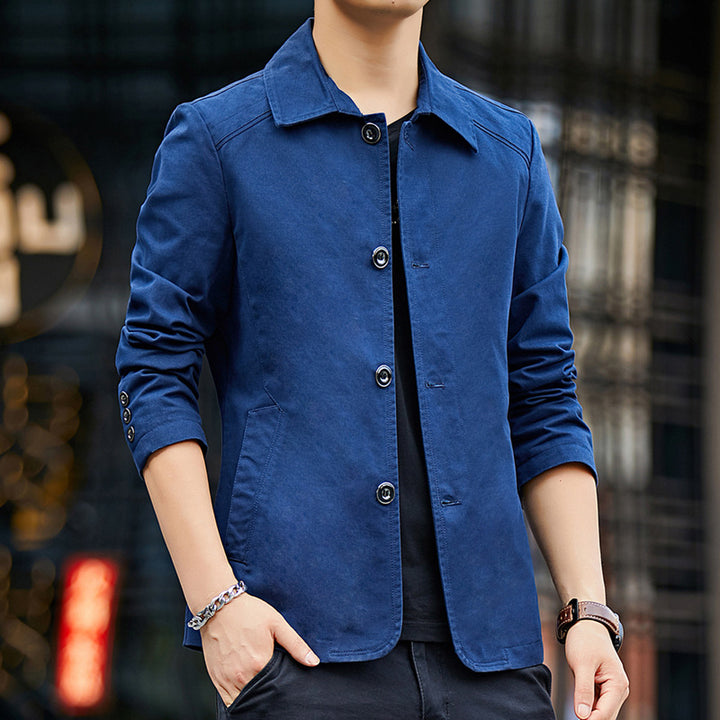 Men's Casual Jacket with Stylish Collar and Practical Buttons Lisslune