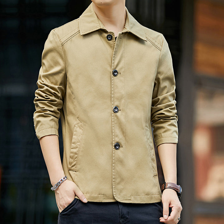 Men's Casual Jacket with Stylish Collar and Practical Buttons Lisslune