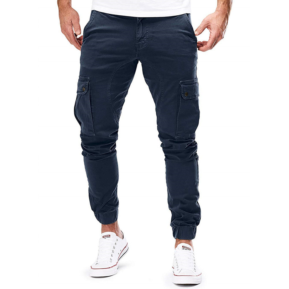 Men's Cargo Pants with Elastic Waistband and Practical Pockets Lisslune