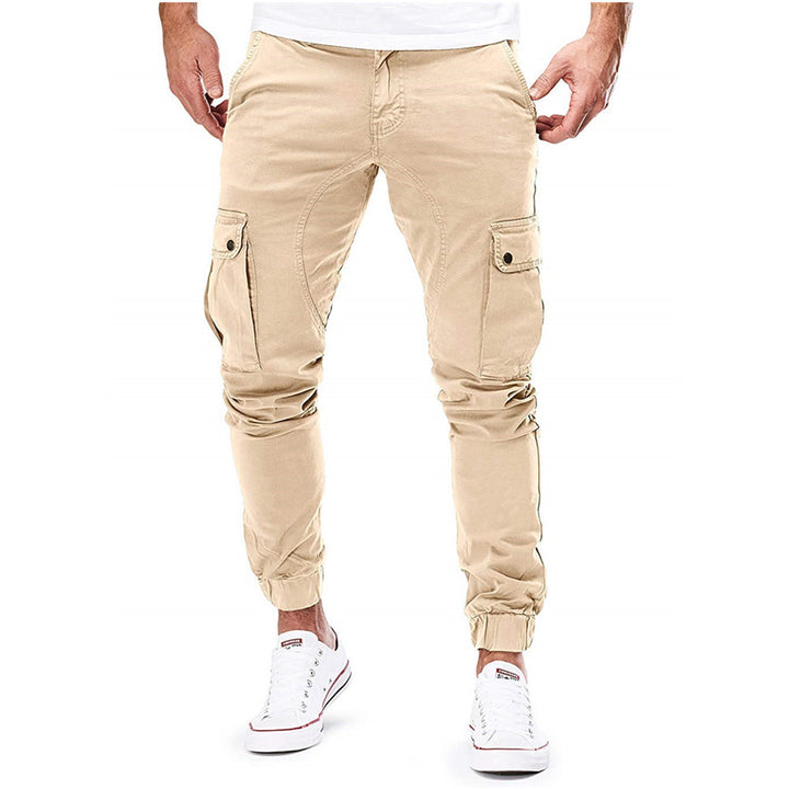 Men's Cargo Pants with Elastic Waistband and Practical Pockets Lisslune