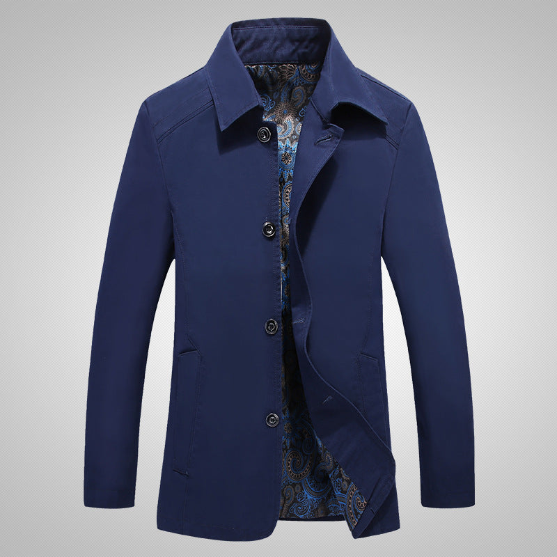 Men's Fashionable Transitional Jacket with Elegant Print In The Lining Lisslune