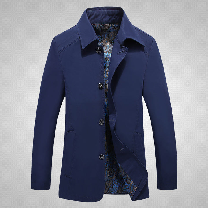 Men's Fashionable Transitional Jacket with Elegant Print In The Lining Lisslune