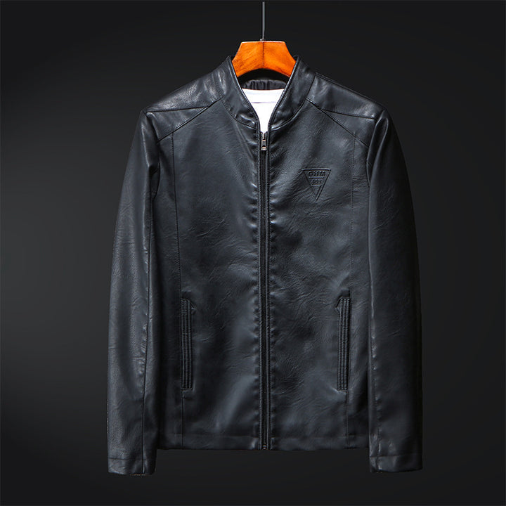 Men's Fashionable Synthetic Leather Jacket with Minimalist Look and Practical Pockets Lisslune