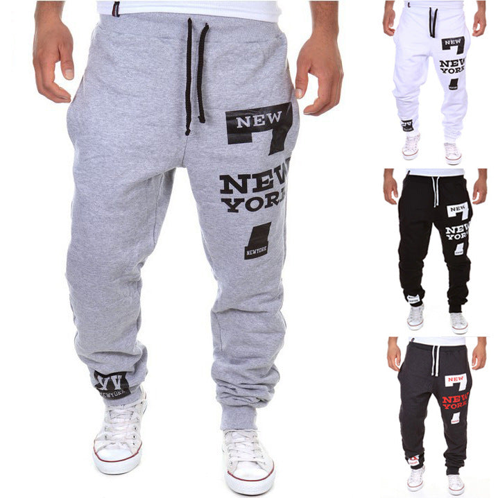 Men's Casual Joggers with Stylish New York Print Lisslune
