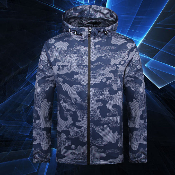 Men's Lightweight Camo Jacket with Adjustable Hood Lisslune