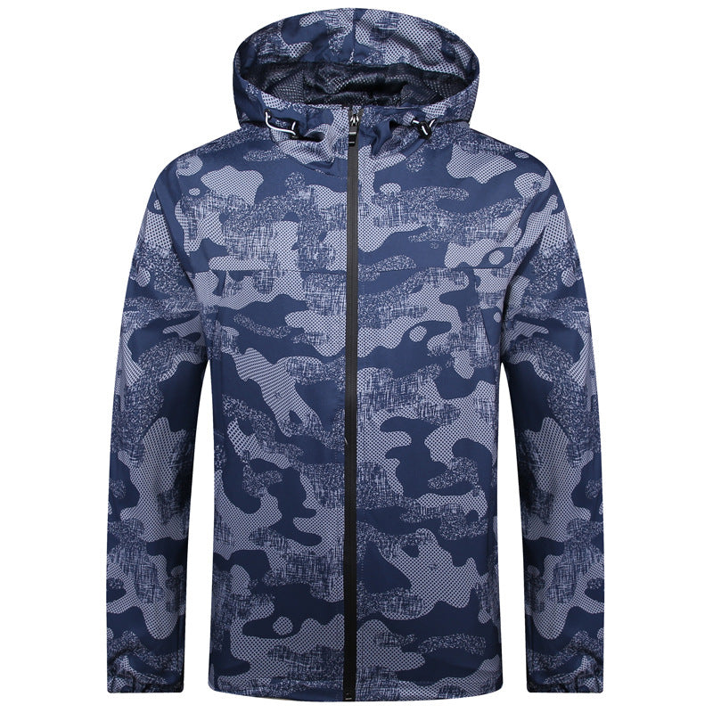 Men's Lightweight Camo Jacket with Adjustable Hood Lisslune
