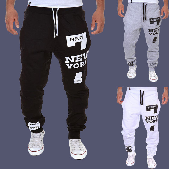 Men's Casual Sweatpants with New York Print Lisslune