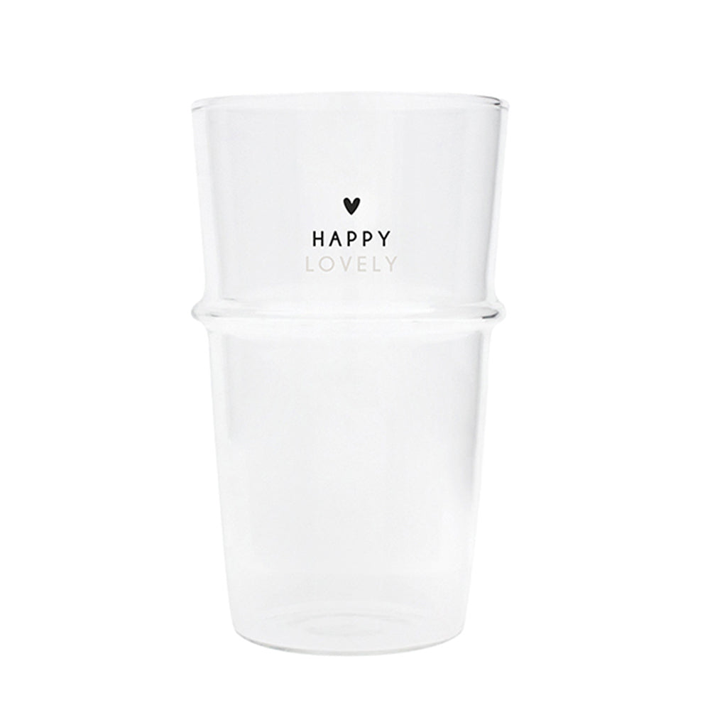 Lisslune | Collections Latte Glass Happy Lovely Black