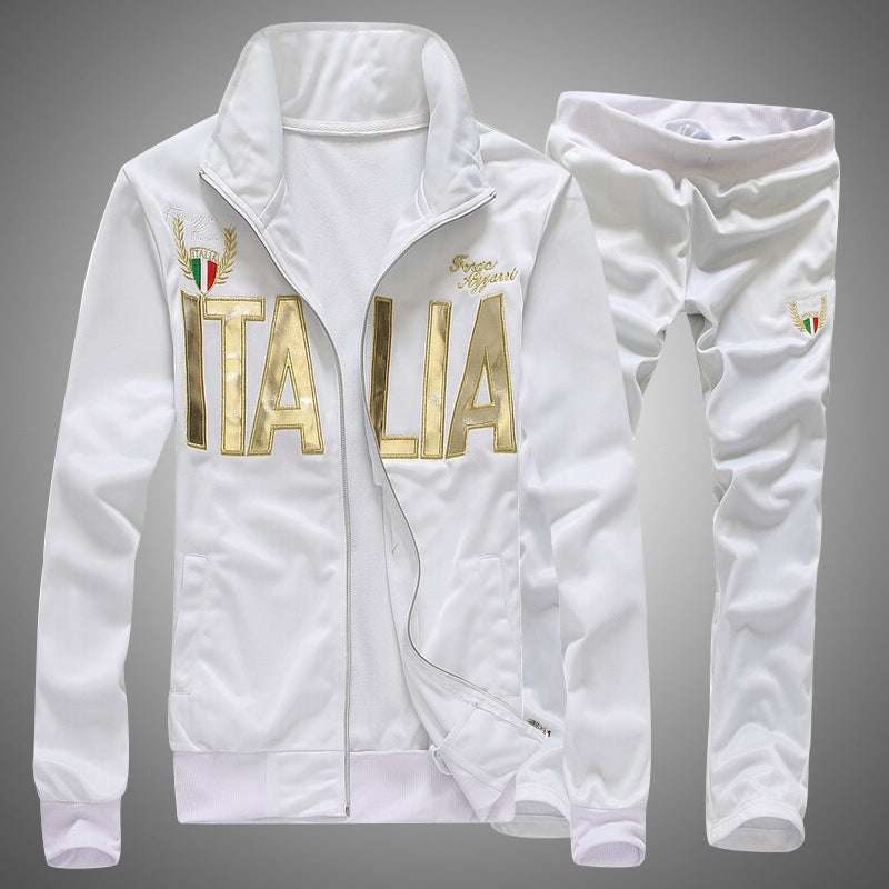 Men's Sporty Tracksuit with Shiny Accents Lisslune