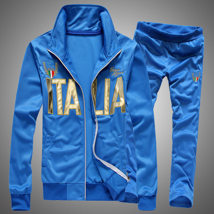 Men's Sporty Tracksuit with Shiny Accents Lisslune