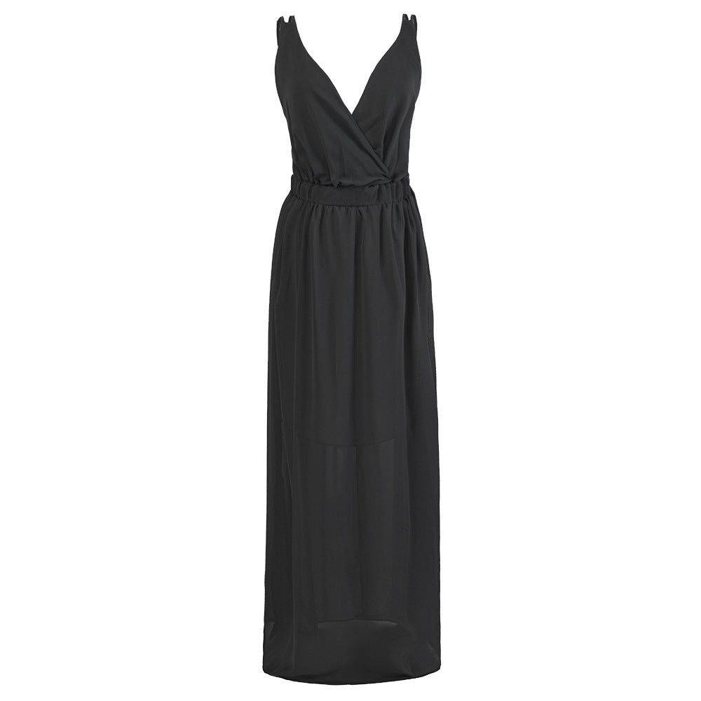 Ladies maxi dress with elegant wrap design and flattering silhouette