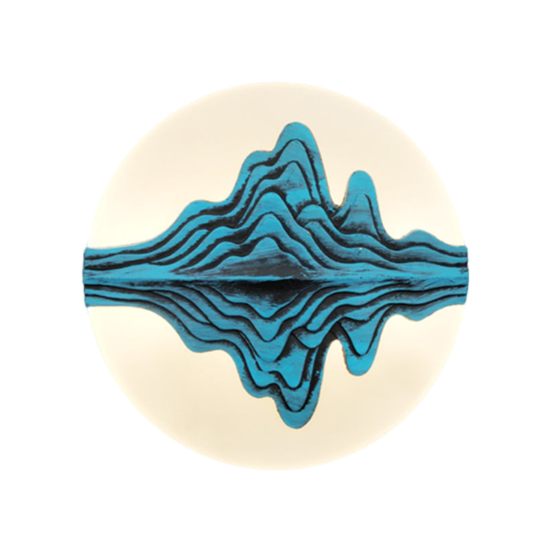 Skørter | Gold/Blue Rounded Mountain Wall Lighting Chinese Style LED Acrylic Wall Lamp for Bedroom
