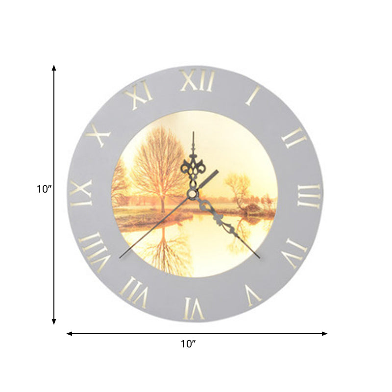 Skørter | Orange/Yellow Round Clock Wall Lighting Nordic Style LED Plastic Wall Mount Lighting for Living Room