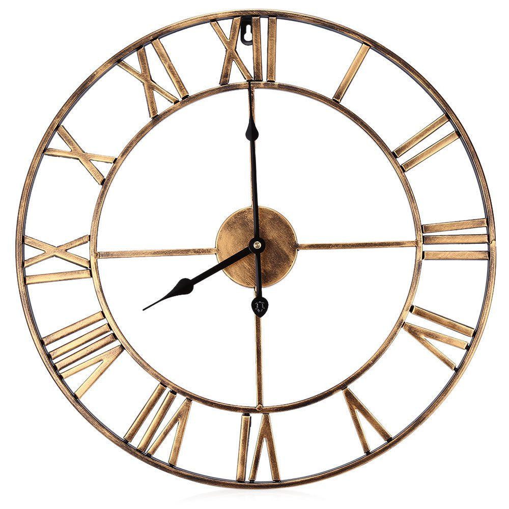 Lisslune | Roman Letters Large Silent Wall Clock 16 Inch Iron