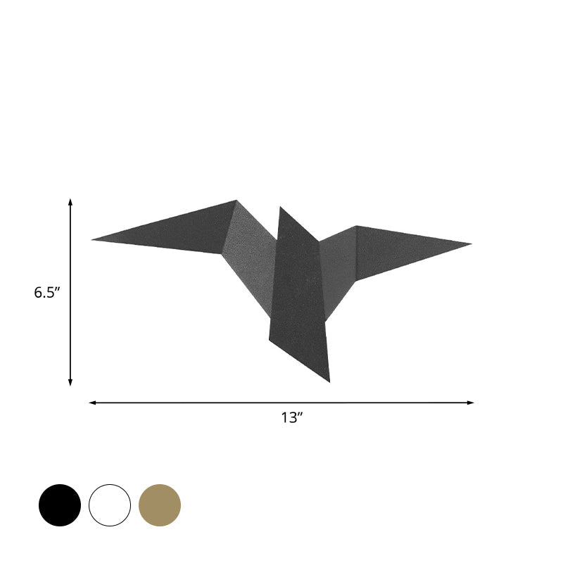 Lisslune | Metallic Bird-like Wall Light Modernist White/Black/Gold Finish LED Wall Lamp Fixture in White/Warm/Natural Light