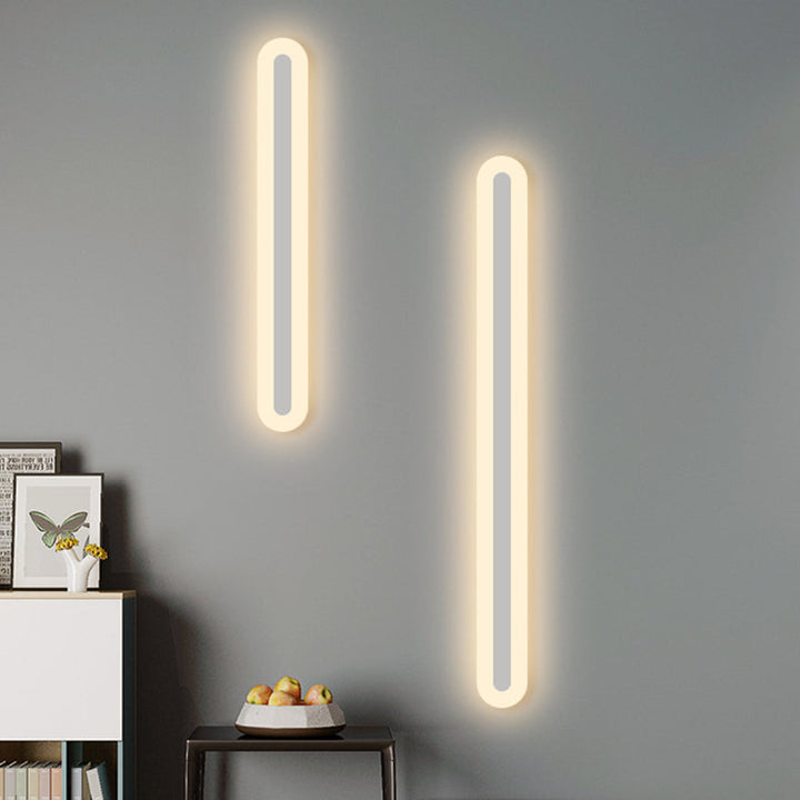 Lisslune | White linear wall sconce Simplicity LED acrylic wall lamp in white/warm light, 16"/23.5"/31.5" long