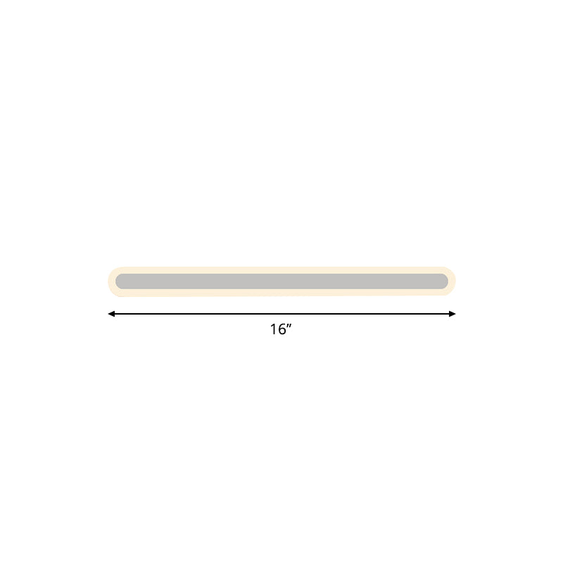 Lisslune | White linear wall sconce Simplicity LED acrylic wall lamp in white/warm light, 16"/23.5"/31.5" long