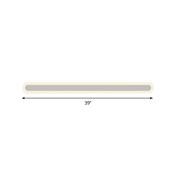 Lisslune | White linear wall sconce Simplicity LED acrylic wall lamp in white/warm light, 16"/23.5"/31.5" long