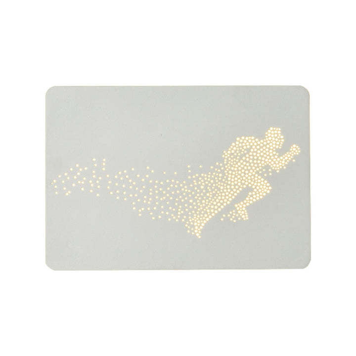 Lisslune | White/Black Rectangle Wall Lighting Idea Minimalistic LED Acrylic Wall Mosaic Lamp with Running Man Pattern