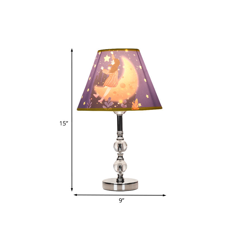 Lisslune | StarDreamer – Children's wall lamp with girls' and night sky print