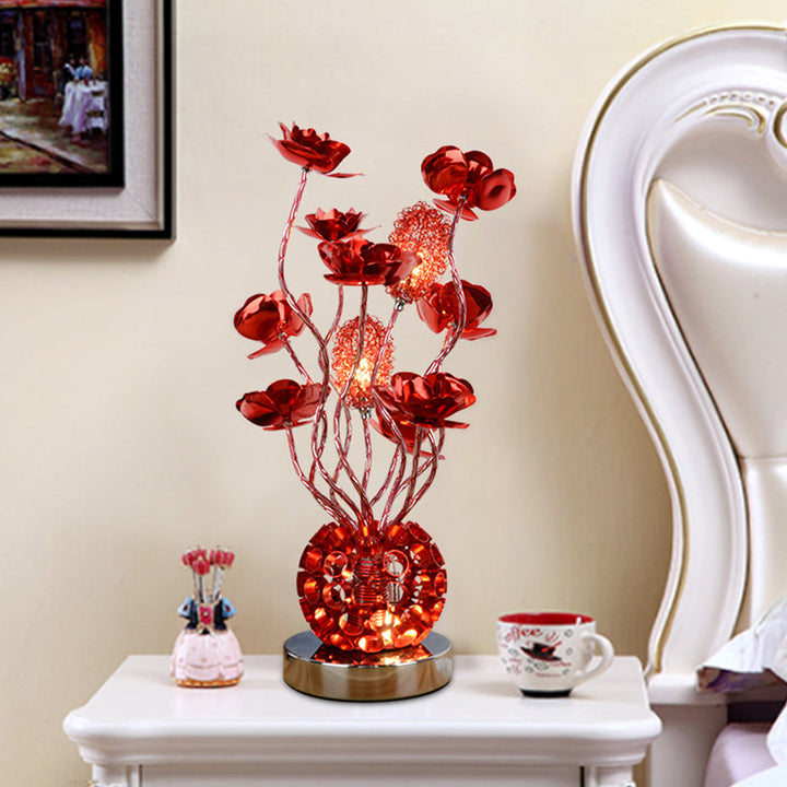Lisslune | Curverose – Stylish red rose LED table lamp