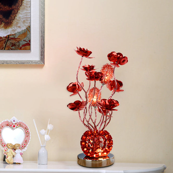 Lisslune | Curverose – Stylish red rose LED table lamp