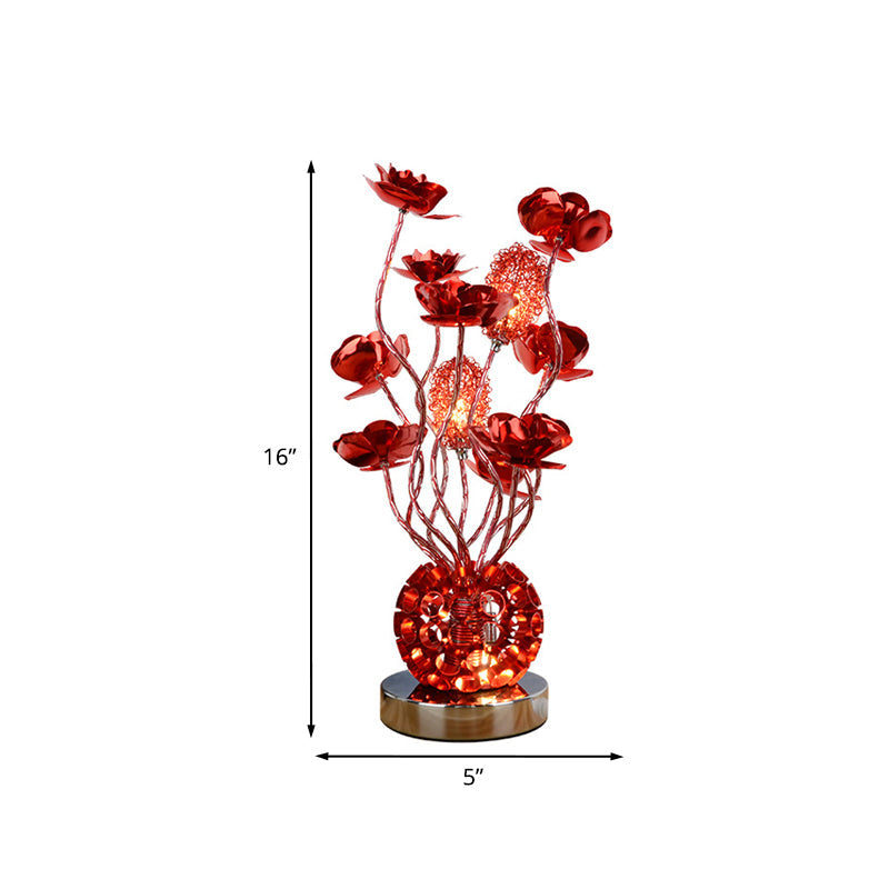 Lisslune | Curverose – Stylish red rose LED table lamp