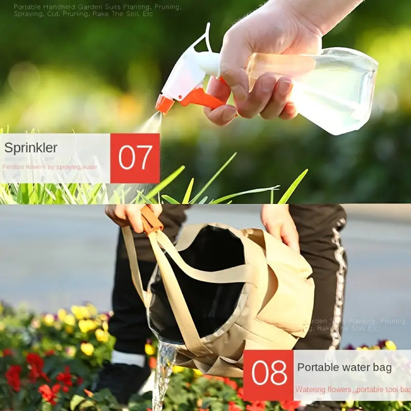 Lisslune | Garden Tool Set with Carrying Bag – 10-piece Set for Garden Care