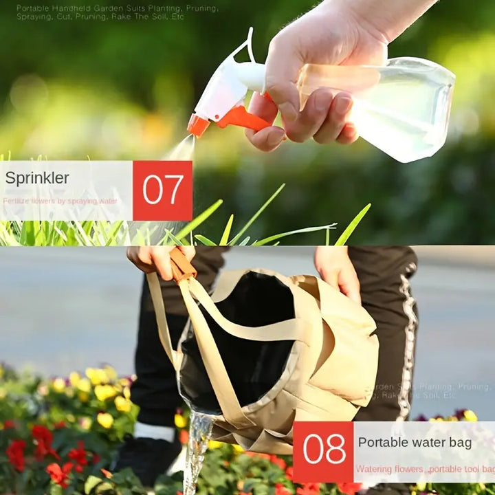 Lisslune | Garden Tool Set with Carrying Bag – 10-piece Set for Garden Care